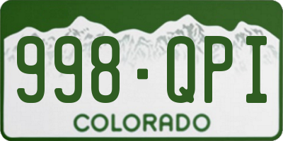 CO license plate 998QPI