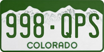 CO license plate 998QPS