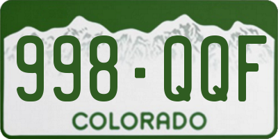 CO license plate 998QQF