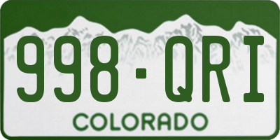 CO license plate 998QRI