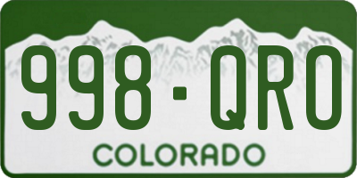 CO license plate 998QRO