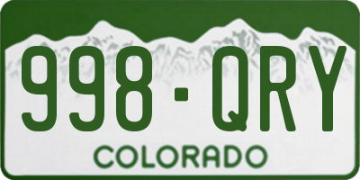 CO license plate 998QRY
