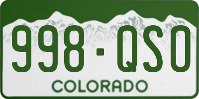 CO license plate 998QSO