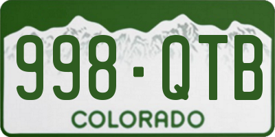 CO license plate 998QTB