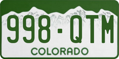 CO license plate 998QTM