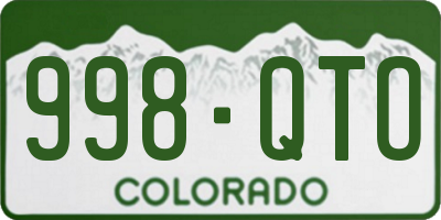 CO license plate 998QTO