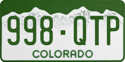CO license plate 998QTP