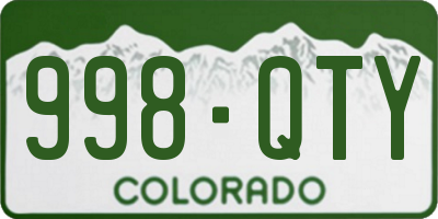 CO license plate 998QTY