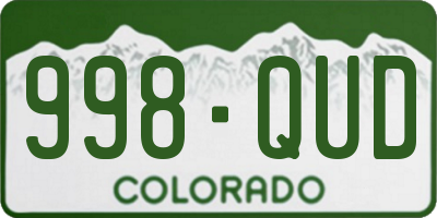 CO license plate 998QUD