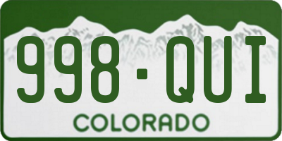 CO license plate 998QUI