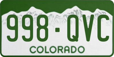 CO license plate 998QVC