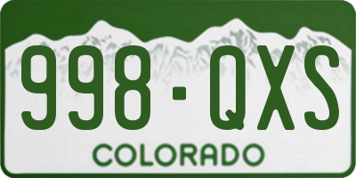 CO license plate 998QXS