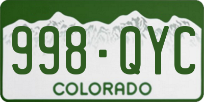 CO license plate 998QYC