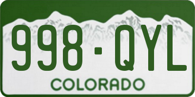 CO license plate 998QYL