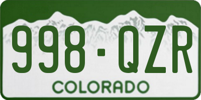 CO license plate 998QZR