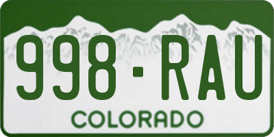 CO license plate 998RAU
