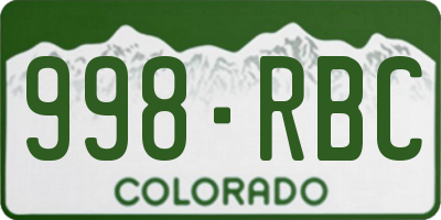 CO license plate 998RBC