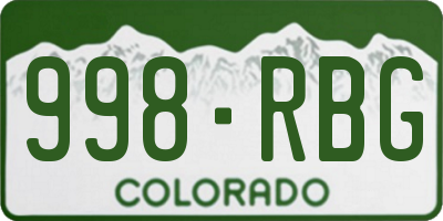 CO license plate 998RBG