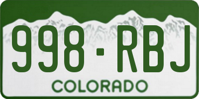 CO license plate 998RBJ