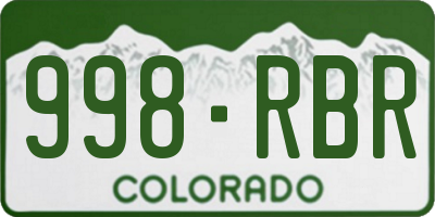 CO license plate 998RBR
