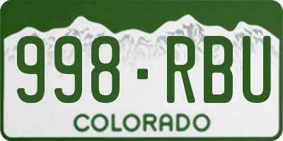 CO license plate 998RBU