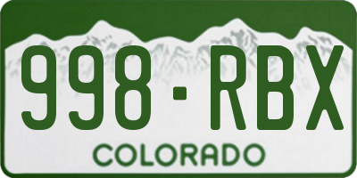 CO license plate 998RBX