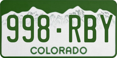 CO license plate 998RBY