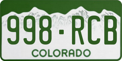 CO license plate 998RCB