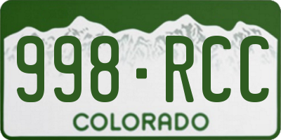CO license plate 998RCC