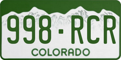 CO license plate 998RCR