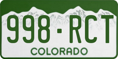 CO license plate 998RCT