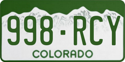 CO license plate 998RCY