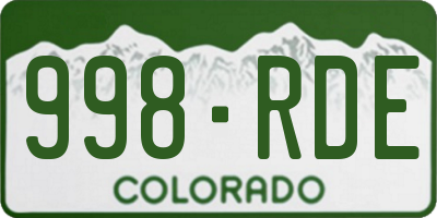 CO license plate 998RDE
