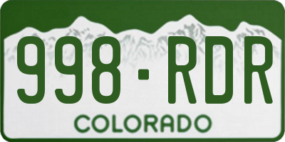 CO license plate 998RDR