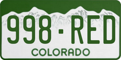 CO license plate 998RED