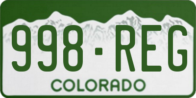 CO license plate 998REG