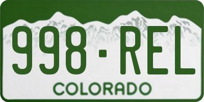 CO license plate 998REL