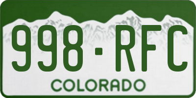 CO license plate 998RFC