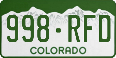 CO license plate 998RFD