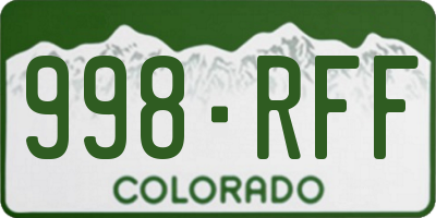 CO license plate 998RFF