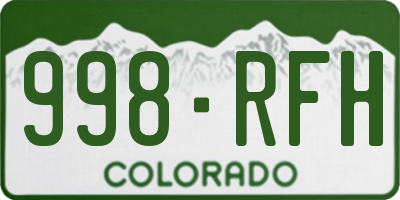 CO license plate 998RFH
