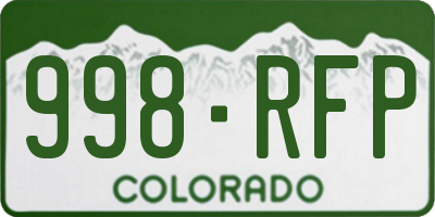 CO license plate 998RFP