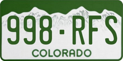 CO license plate 998RFS