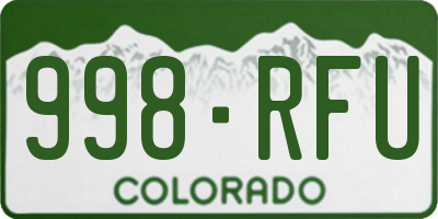 CO license plate 998RFU