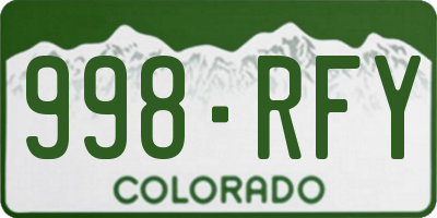 CO license plate 998RFY