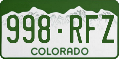 CO license plate 998RFZ