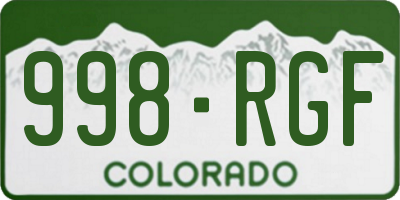 CO license plate 998RGF