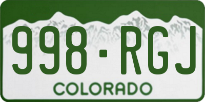 CO license plate 998RGJ
