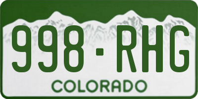 CO license plate 998RHG