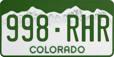 CO license plate 998RHR